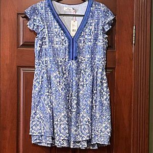 Vineyard Vines Scarf Print Pintuck Womens Dress